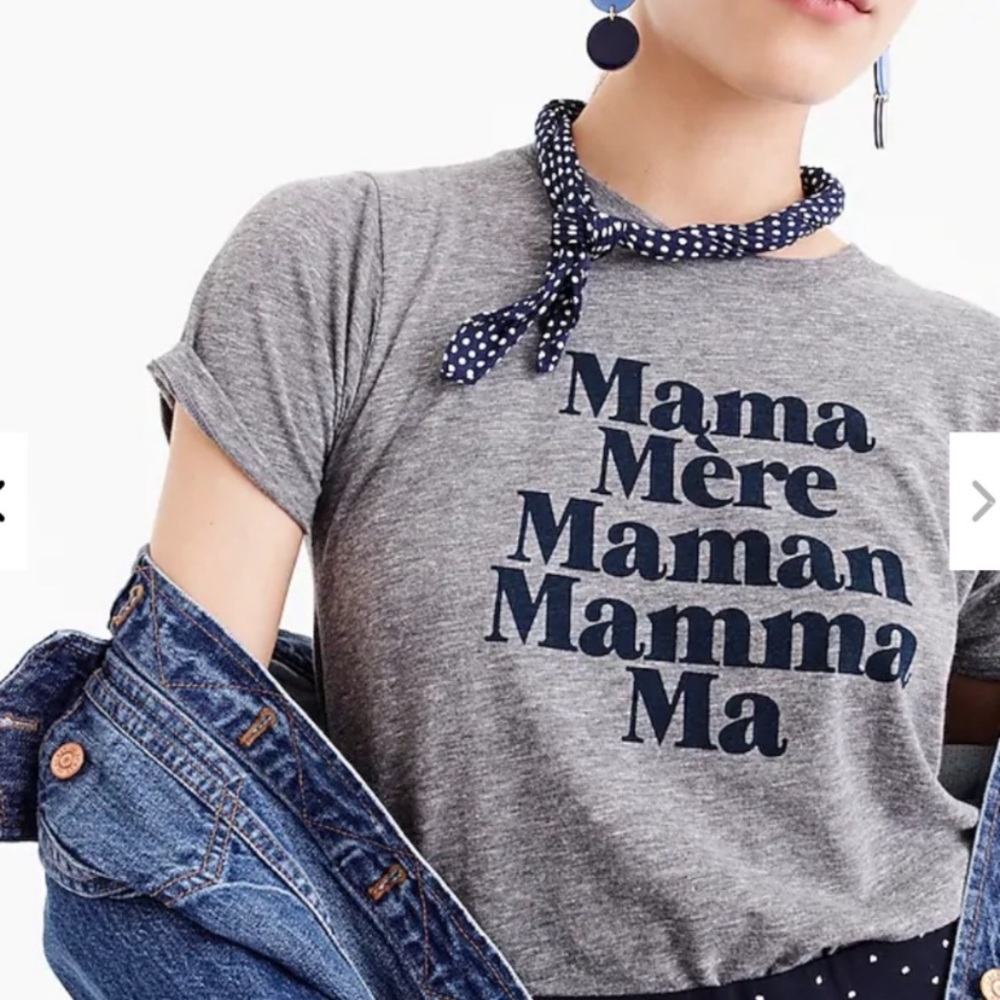 NWT J.Crew x Prinkshop Cotton “Mama” T-shirt in Gray